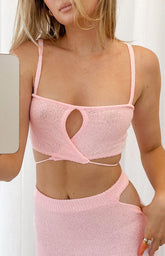 Annabella Pink Crop Top
