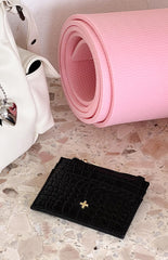 Ivy Black Croc Wallet