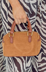Ivyana Brown Suede Shoulder Bag