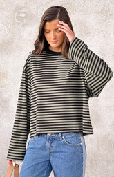 Lioness Bloom Forest Stripe Long Sleeve Top