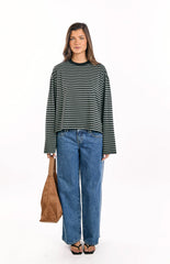 Lioness Bloom Forest Stripe Long Sleeve Top
