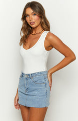 Miami White V-Neck Bodysuit