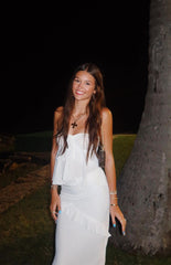 Raleigh White Ruffle Strapless Top