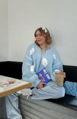 Cloudy Cloud Blue Knit Sweater