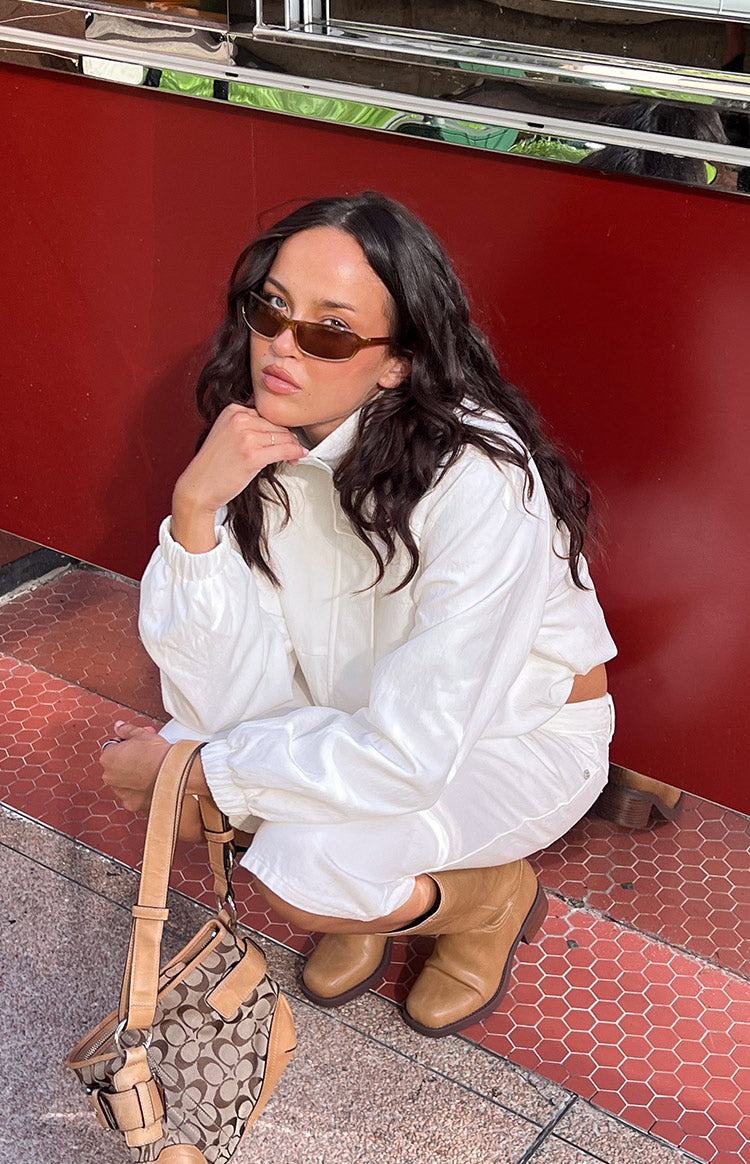 Enya Cream Funnel Neck Sports Jacket