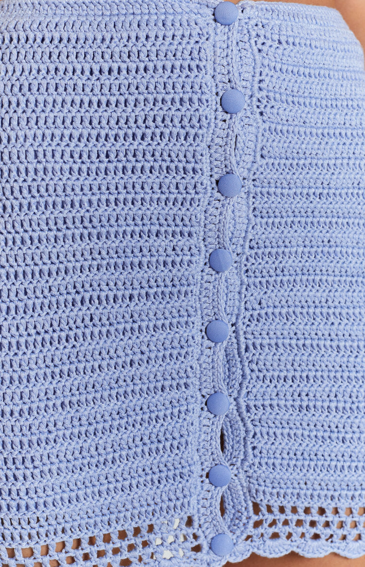 Ingrid Crochet Mini Skirt Blue