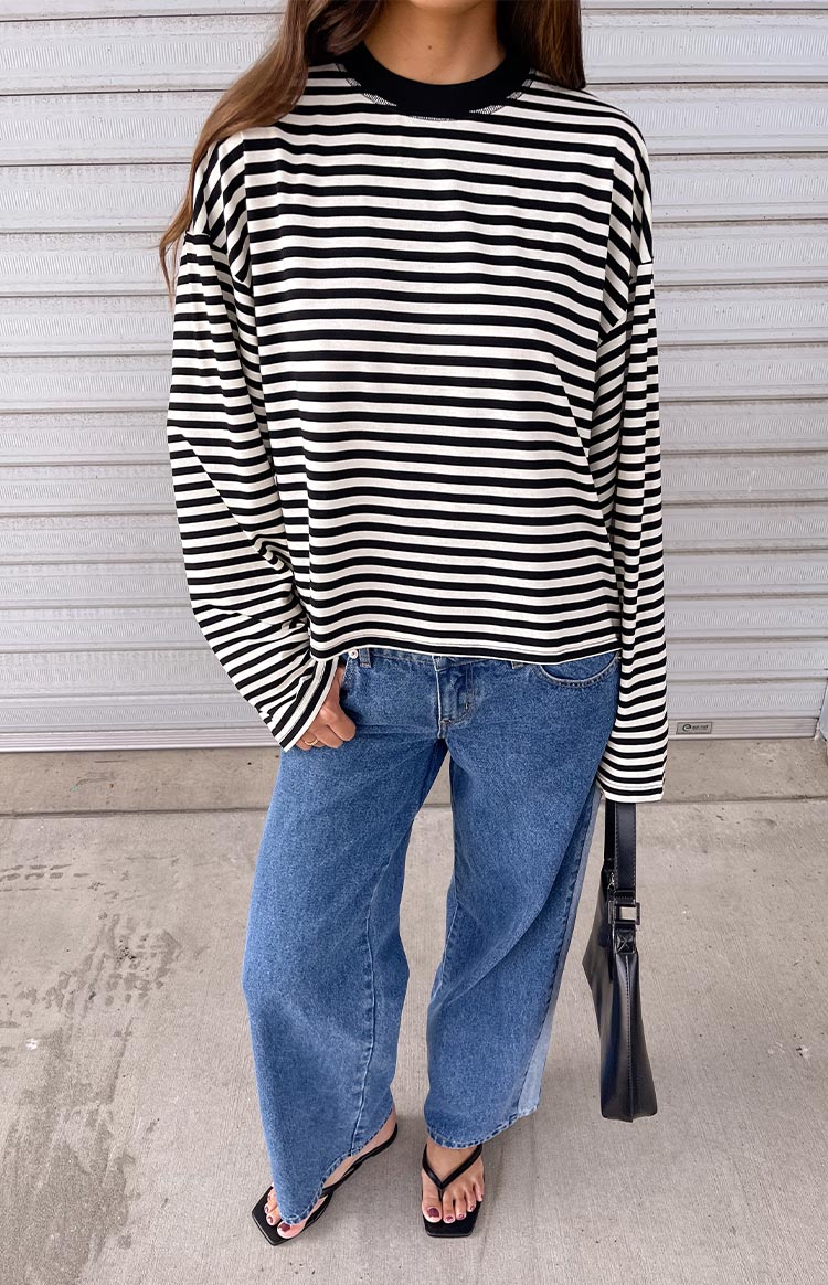 Lioness Bloom Onyx Stripe Long Sleeve Top