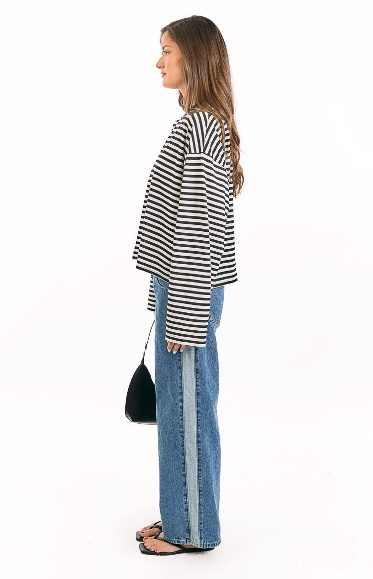 Lioness Bloom Onyx Stripe Long Sleeve Top