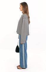 Lioness Bloom Onyx Stripe Long Sleeve Top