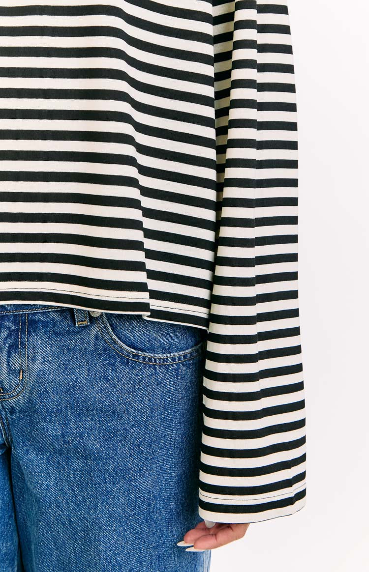 Lioness Bloom Onyx Stripe Long Sleeve Top