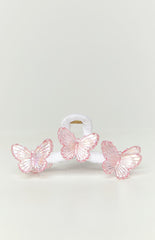 Pink Iridescent Butterfly Claw Clip