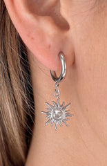Stellar Sway Gold And Silver Stainless Steel Hoop Earrings