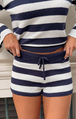 Willa Navy Stripe Knit Shorts